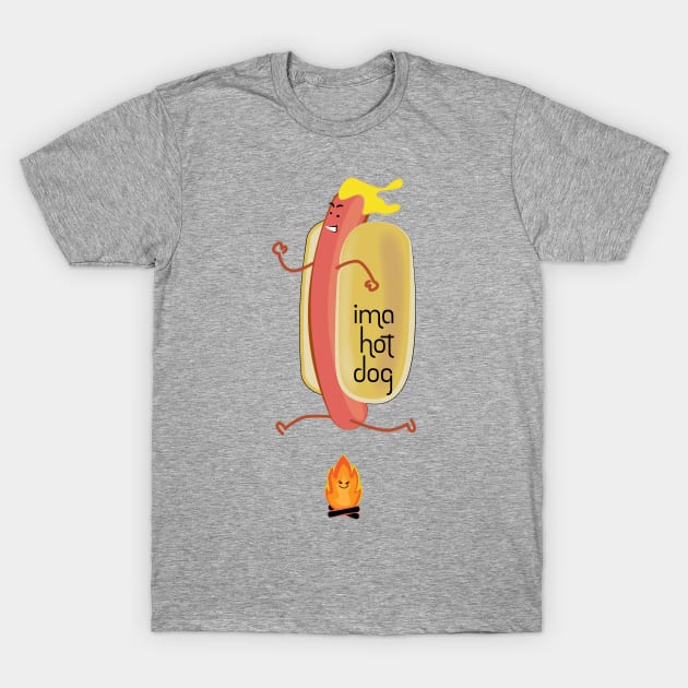 IMA HOT DOG jumping fire T-Shirt by Sanford Studio